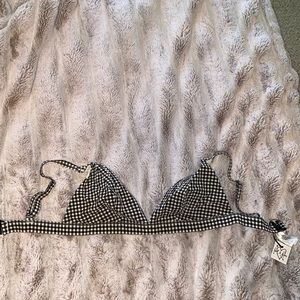 NWT ASOS checkered bikini top 34DDD/F